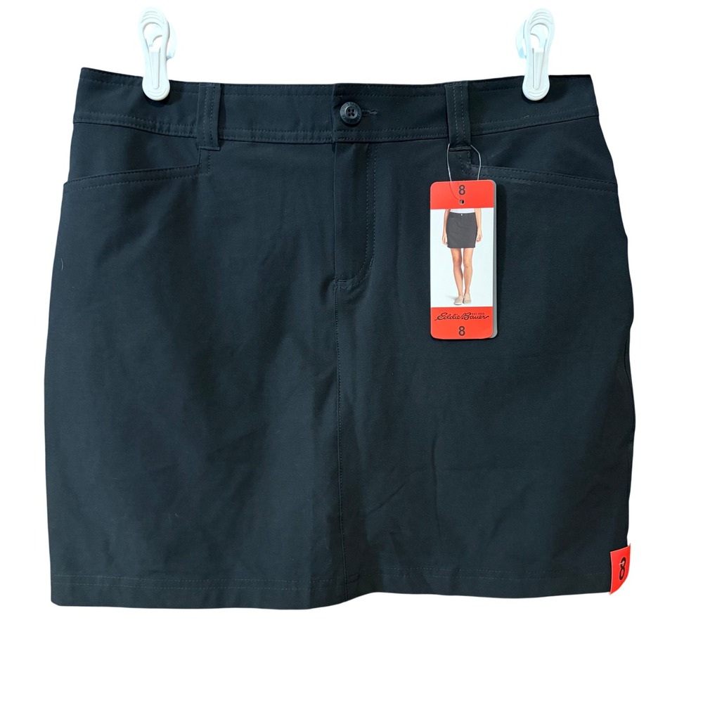 Eddie Bauer Adventurer 2.0 Skort Womens 8 Black Hiking Golf Athletic UPF 50 NEW